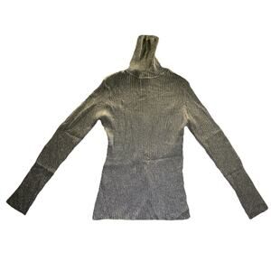 Joseph A. Metallic Turtleneck Sweater Long Sleeve Light Gold Womens XL